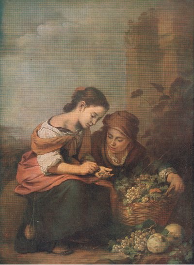 Venditori di frutta che contano i loro soldi, Bibbys Annual, 1916-17 da Bartolome Esteban after Murillo